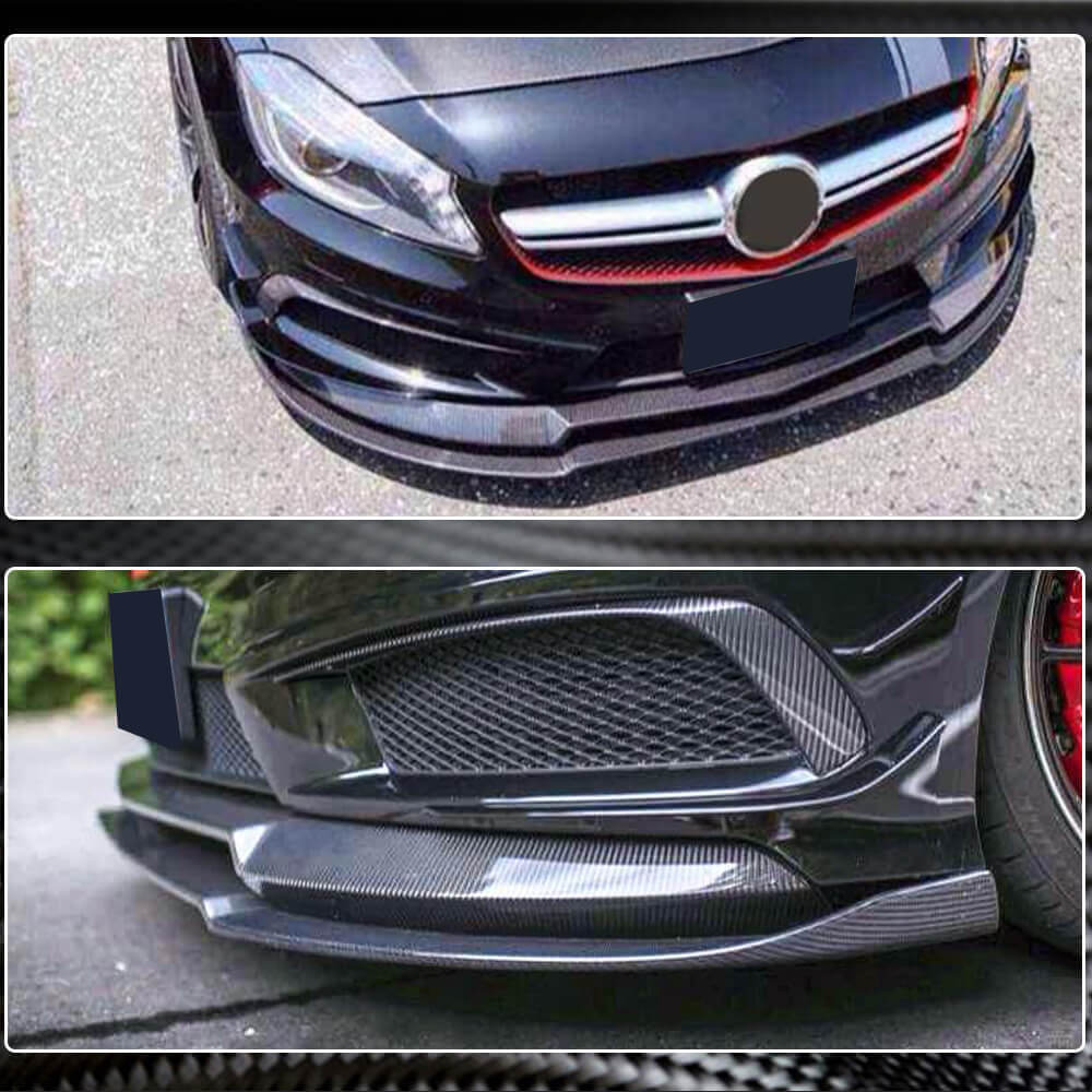 Mercedes Benz A Class W176 Sport A45 AMG Pre-facelift 2013-2015 Front Bumper Lip Carbon Fiber-Ahacarbon