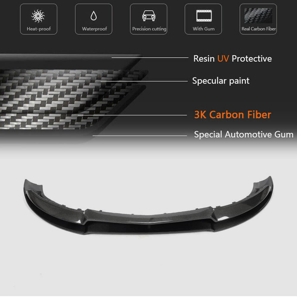 Mercedes Benz A Class W176 Sport A45 AMG Pre-facelift 2013-2015 Front Bumper Lip Carbon Fiber-Ahacarbon