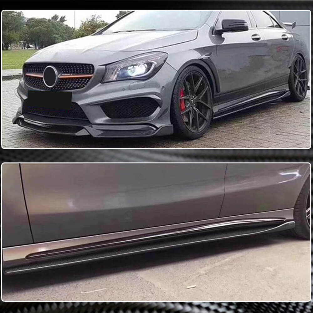 Mercedes Benz W176 (W117) C117 AMG Hatchback 2013-2018 Side Skirts Carbon Fiber-Ahacarbon