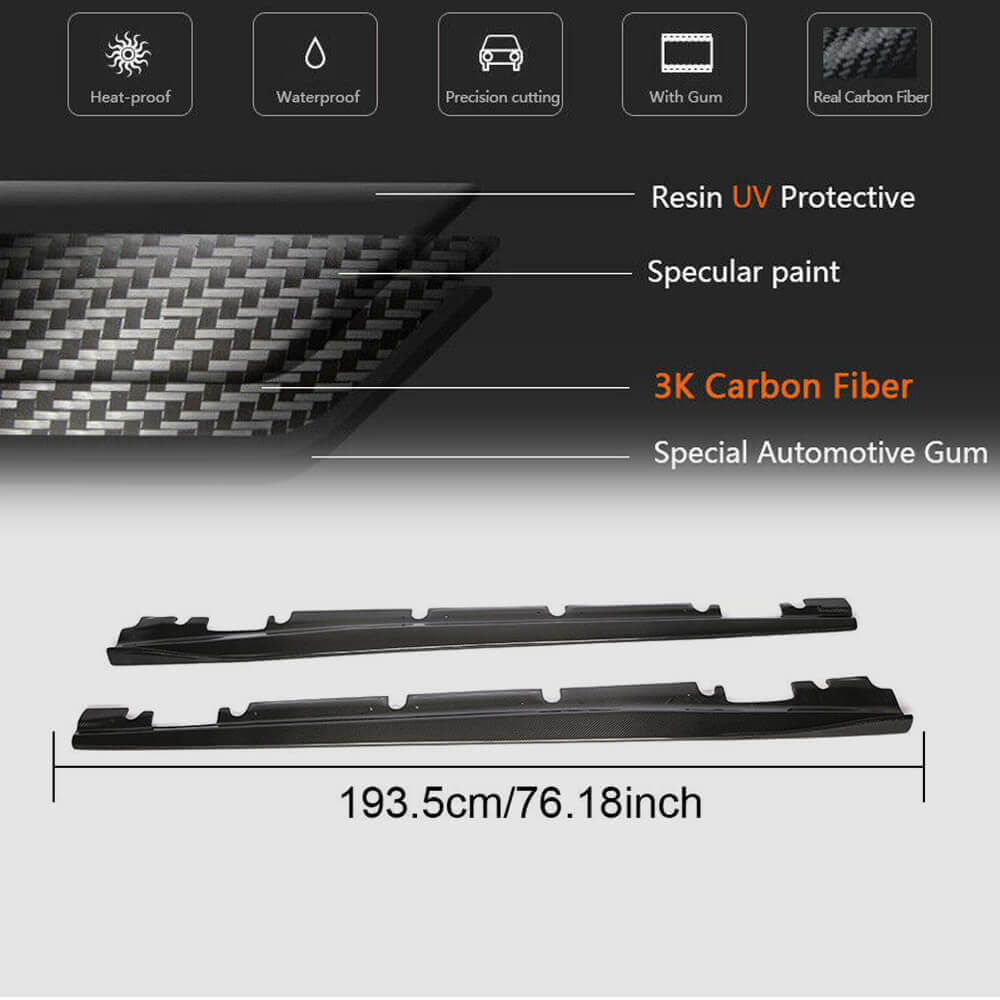 Mercedes Benz W176 (W117) C117 AMG Hatchback 2013-2018 Side Skirts Carbon Fiber-Ahacarbon