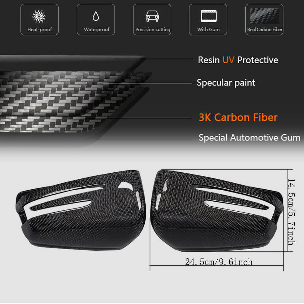 Mercedes Benz W176 W117 W246 W204 W212 W218 W221 Mirror Covers Carbon Fiber-Ahacarbon