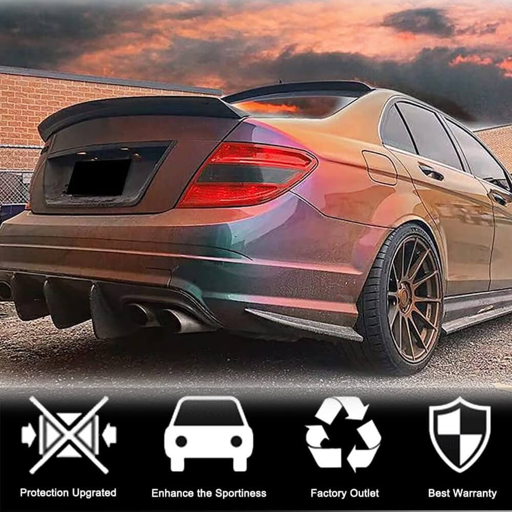 Mercedes Benz C Class W204 C250 C300 C63 AMG Sedan 2007-2015 Rear Trunk Spoiler Carbon Fiber-Ahacarbon