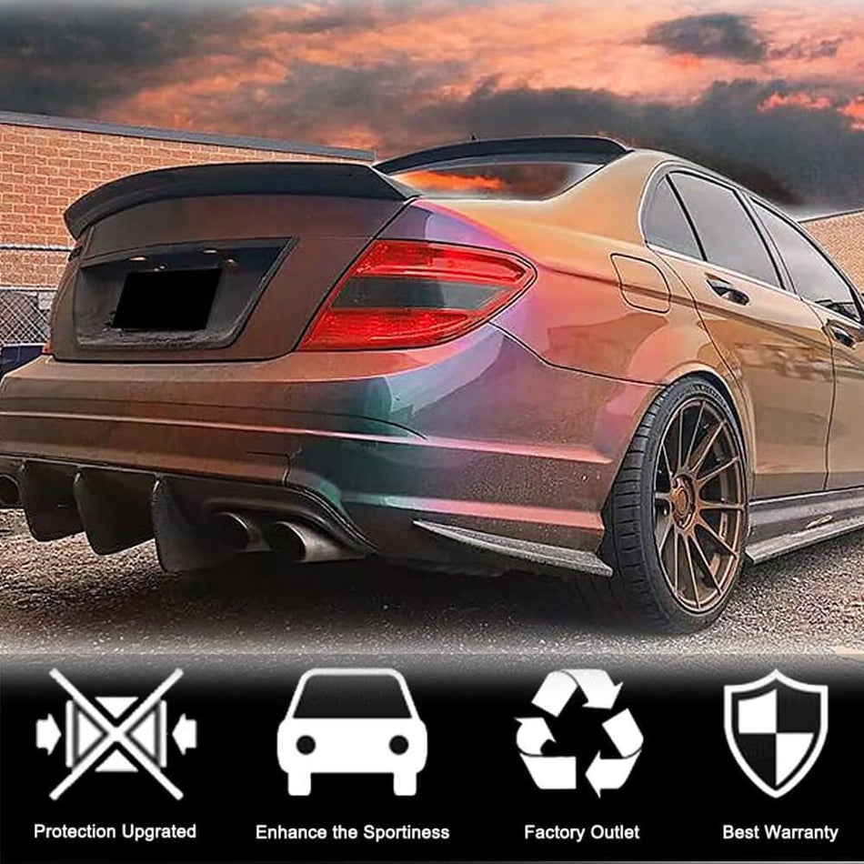 Mercedes Benz C Class W204 C250 C300 C63 AMG Sedan 2007-2015 Rear Trunk Spoiler Carbon Fiber-Ahacarbon