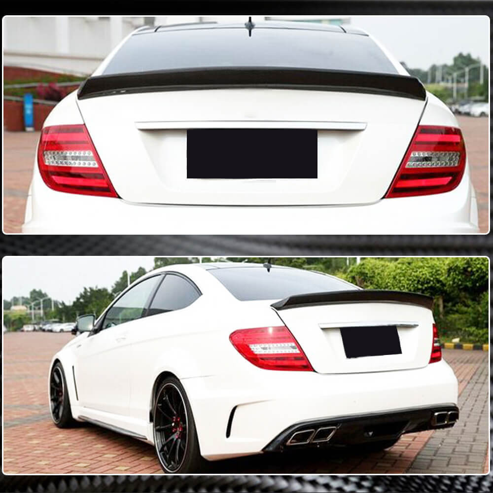 Mercedes Benz C Class W204 C250 C300 C63 AMG Sedan 2007-2015 Rear Trunk Spoiler Carbon Fiber-Ahacarbon