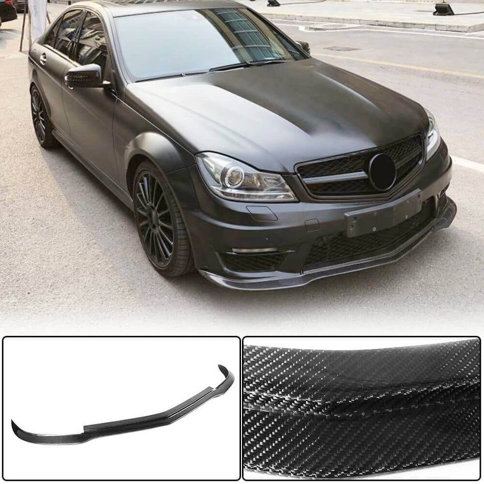 Mercedes Benz W204 C204 C63 AMG Facelift 2012-2014 Front Bumper Lip Carbon Fiber-Ahacarbon
