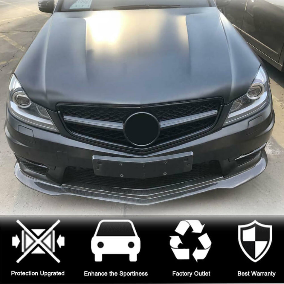 Mercedes Benz W204 C204 C63 AMG Facelift 2012-2014 Front Bumper Lip Carbon Fiber-Ahacarbon