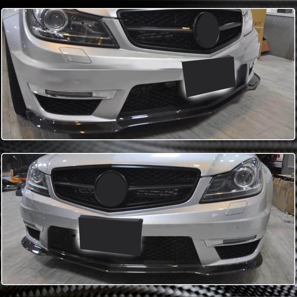 Mercedes Benz W204 C204 C63 AMG Facelift 2012-2014 Front Bumper Lip Carbon Fiber-Ahacarbon