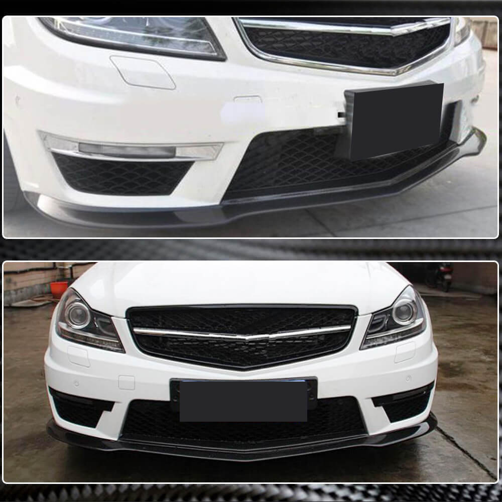 Mercedes Benz W204 C204 C63 AMG Facelift 2012-2014 Front Bumper Lip Carbon Fiber-Ahacarbon