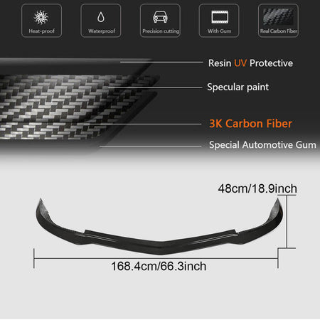 Mercedes Benz W204 C204 C63 AMG Facelift 2012-2014 Front Bumper Lip Carbon Fiber-Ahacarbon