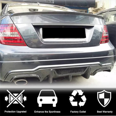 Mercedes Benz W204 C204 C63 AMG Facelift 2012-2014 Rear Bumper Diffuser Carbon Fiber-Ahacarbon