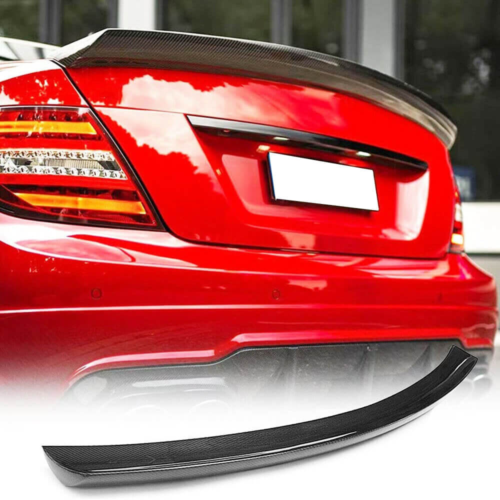 Mercedes Benz W204 C204 Coupe 2008-2014 Rear Trunk Spoiler Carbon Fiber-Ahacarbon