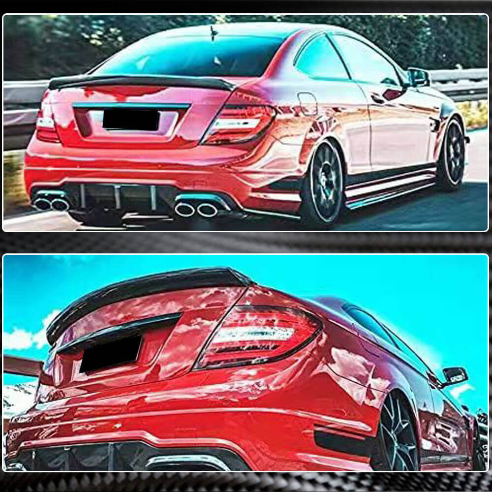 Mercedes Benz W204 C204 Coupe 2008-2014 Rear Trunk Spoiler Carbon Fiber-Ahacarbon