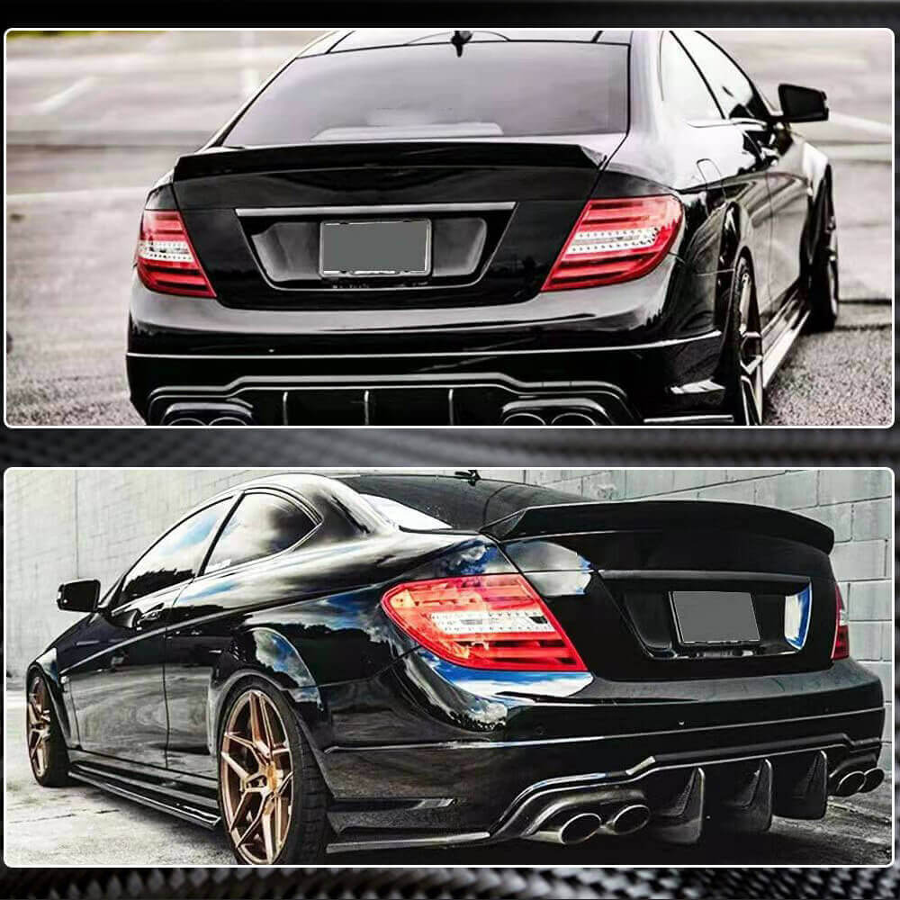 Mercedes Benz W204 C204 Coupe 2008-2014 Rear Trunk Spoiler Carbon Fiber-Ahacarbon