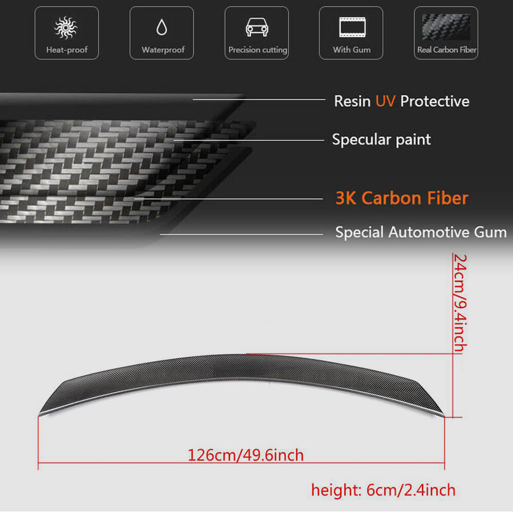 Mercedes Benz W204 C204 Coupe 2008-2014 Rear Trunk Spoiler Carbon Fiber-Ahacarbon