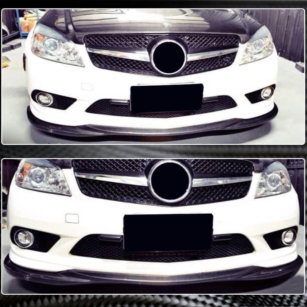 Mercedes Benz W204 C300 Sport Pre-facelift 2008-2011 Front Bumper Lip Carbon Fiber-Ahacarbon