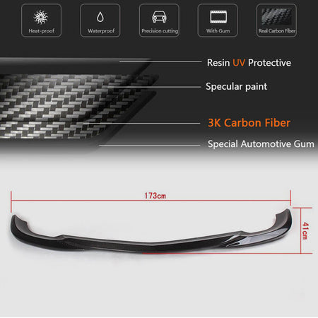 Mercedes Benz W204 C300 Sport Pre-facelift 2008-2011 Front Bumper Lip Carbon Fiber-Ahacarbon