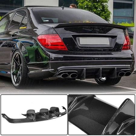 Mercedes Benz C Class W204 C63 AMG Pre-facelift 2008-2011 Rear Bumper Diffuser Carbon Fiber-Ahacarbon