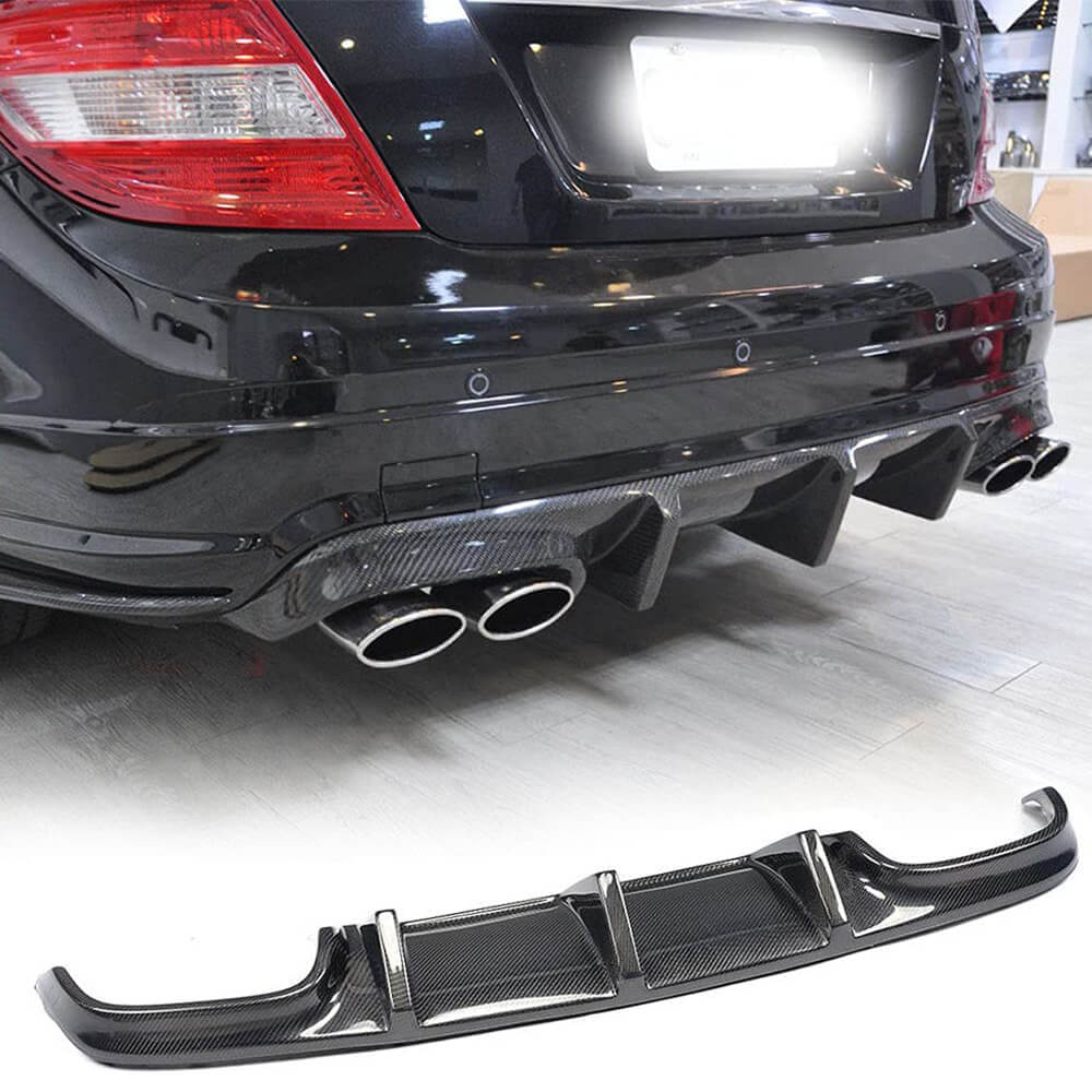 Mercedes Benz W204 C63 AMG Pre-facelift 2008-2011 Rear Bumper Diffuser Carbon Fiber-Ahacarbon
