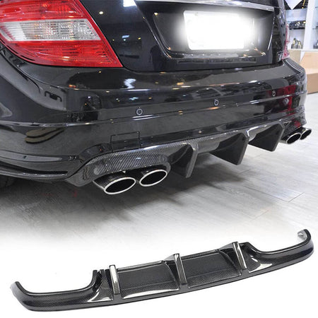 Mercedes Benz W204 C63 AMG Pre-facelift 2008-2011 Rear Bumper Diffuser Carbon Fiber-Ahacarbon