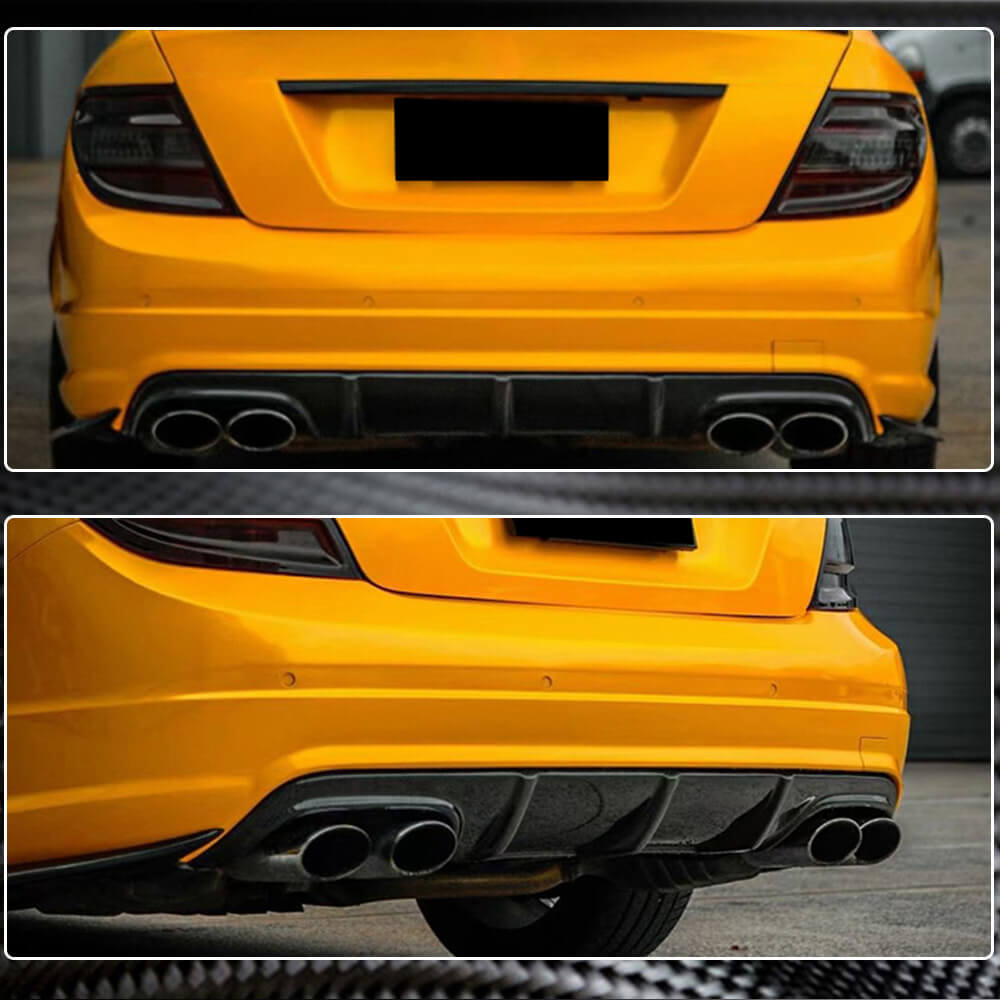 Mercedes Benz W204 C63 AMG Pre-facelift 2008-2011 Rear Bumper Diffuser Carbon Fiber-Ahacarbon