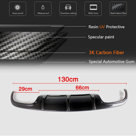 Mercedes Benz W204 C63 AMG Pre-facelift 2008-2011 Rear Bumper Diffuser Carbon Fiber-Ahacarbon