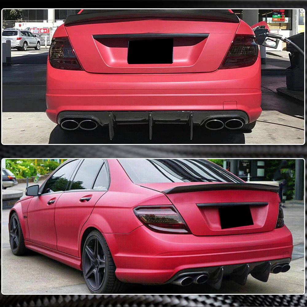 Mercedes Benz C Class W204 C63 AMG Pre-facelift 2008-2011 Rear Bumper Diffuser Carbon Fiber-Ahacarbon