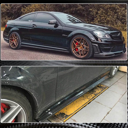 Mercedes Benz W204 C63 AMG 2008-2014 Side Skirts Carbon Fiber-Ahacarbon