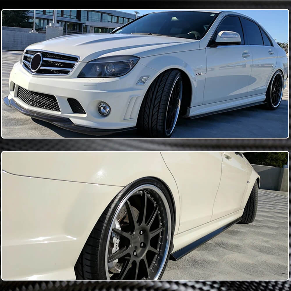 Mercedes Benz W204 C63 AMG 2008-2014 Side Skirts Carbon Fiber-Ahacarbon