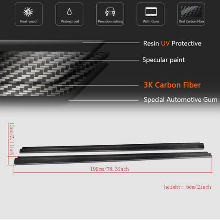 Mercedes Benz W204 C63 AMG 2008-2014 Side Skirts Carbon Fiber-Ahacarbon