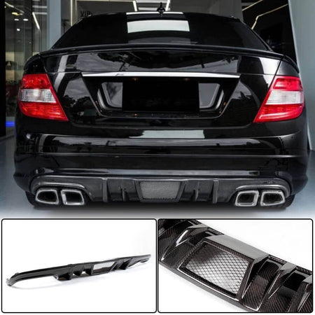 Mercedes Benz W204 C63 AMG Pre-facelift 2008-2011 Rear Bumper Diffuser Carbon Fiber-Ahacarbon