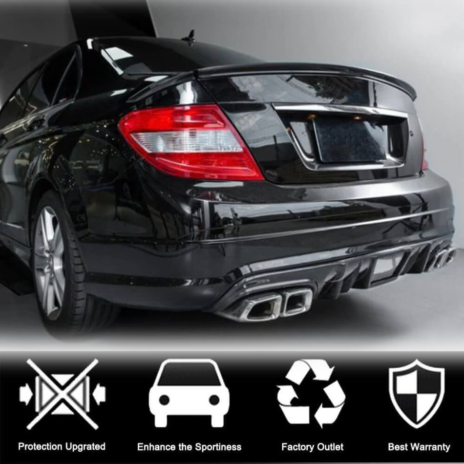Mercedes Benz W204 C63 AMG Pre-facelift 2008-2011 Rear Bumper Diffuser Carbon Fiber-Ahacarbon