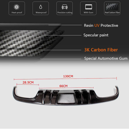 Mercedes Benz W204 C63 AMG Pre-facelift 2008-2011 Rear Bumper Diffuser Carbon Fiber-Ahacarbon