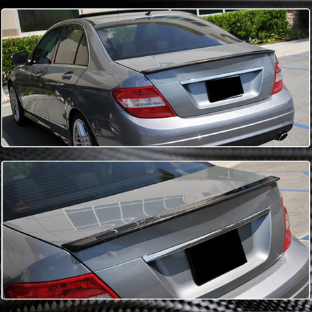 Mercedes Benz C Class W204 2007-2014 Rear Trunk Spoiler Carbon Fiber-Ahacarbon