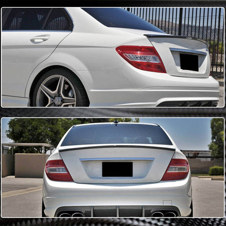 Mercedes Benz C Class W204 2007-2014 Rear Trunk Spoiler Carbon Fiber-Ahacarbon