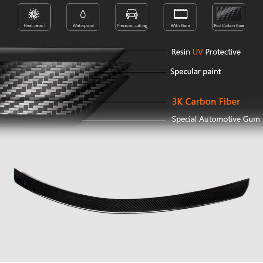 Mercedes Benz C Class W204 2007-2014 Rear Trunk Spoiler Carbon Fiber-Ahacarbon
