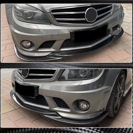 Mercedes Benz W204 C63 AMG Pre-facelift 2008-2011 Front Bumper Lip Carbon Fiber-Ahacarbon