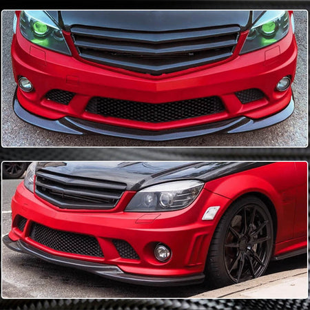 Mercedes Benz W204 C63 AMG Pre-facelift 2008-2011 Front Bumper Lip Carbon Fiber-Ahacarbon