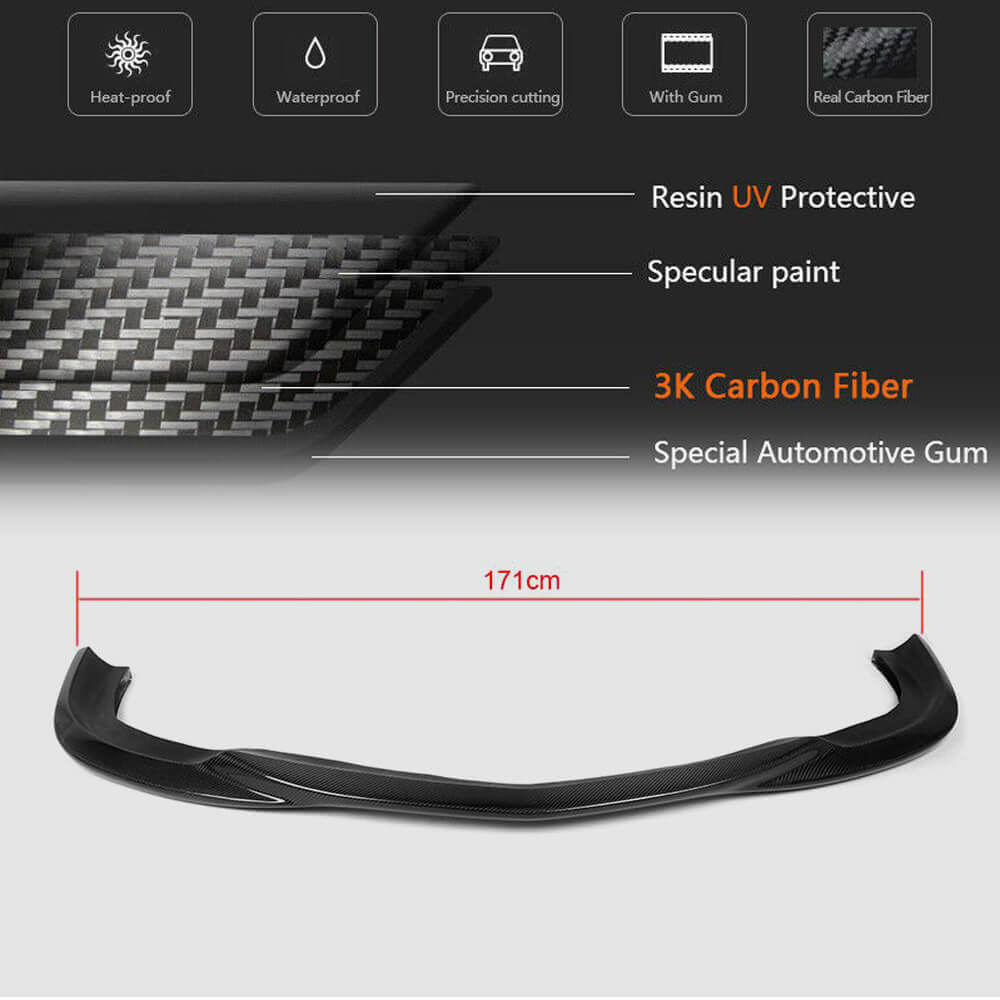Mercedes Benz W204 C63 AMG Pre-facelift 2008-2011 Front Bumper Lip Carbon Fiber-Ahacarbon