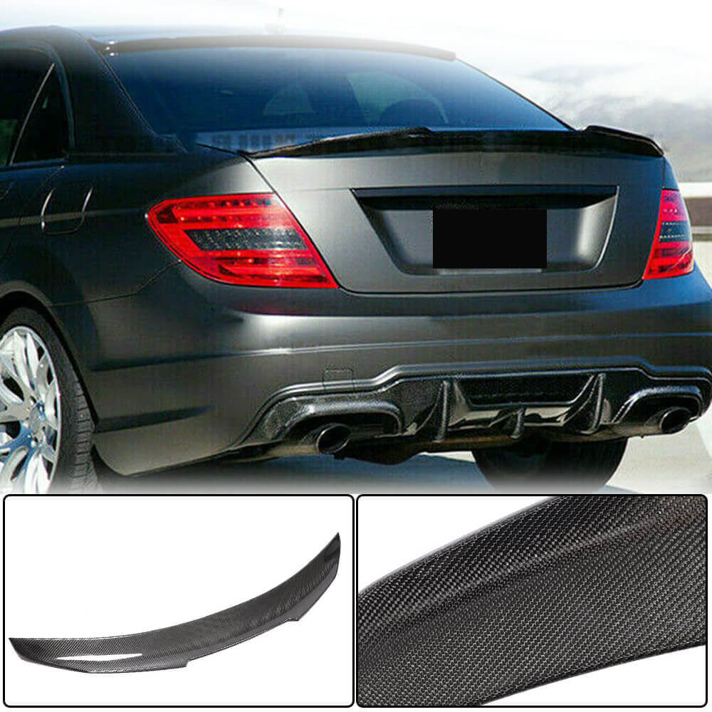 Mercedes Benz C Class W204 AMG Sedan 2007-2014 Rear Trunk Spoiler Carbon Fiber-Ahacarbon