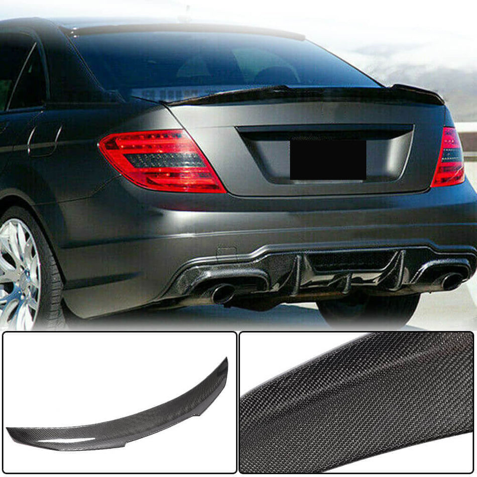 Mercedes Benz C Class W204 AMG Sedan 2007-2014 Rear Trunk Spoiler Carbon Fiber-Ahacarbon