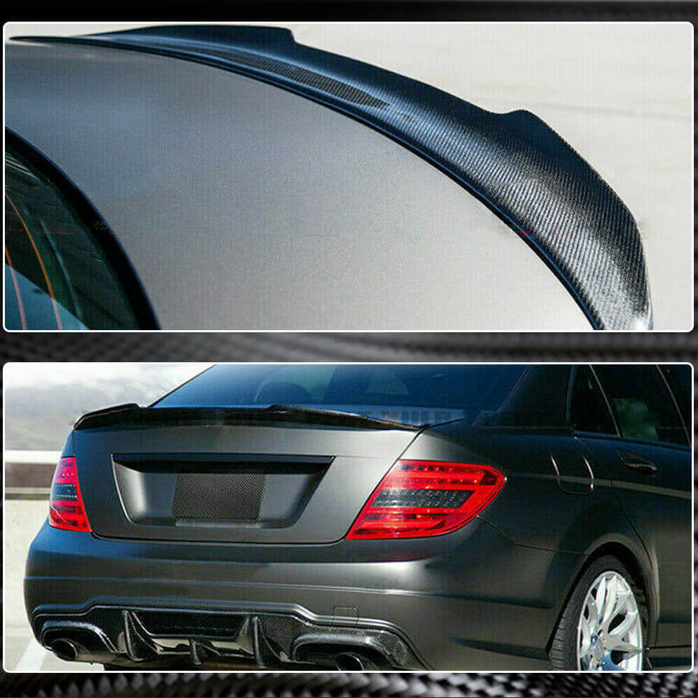 Mercedes Benz C Class W204 AMG Sedan 2007-2014 Rear Trunk Spoiler Carbon Fiber-Ahacarbon