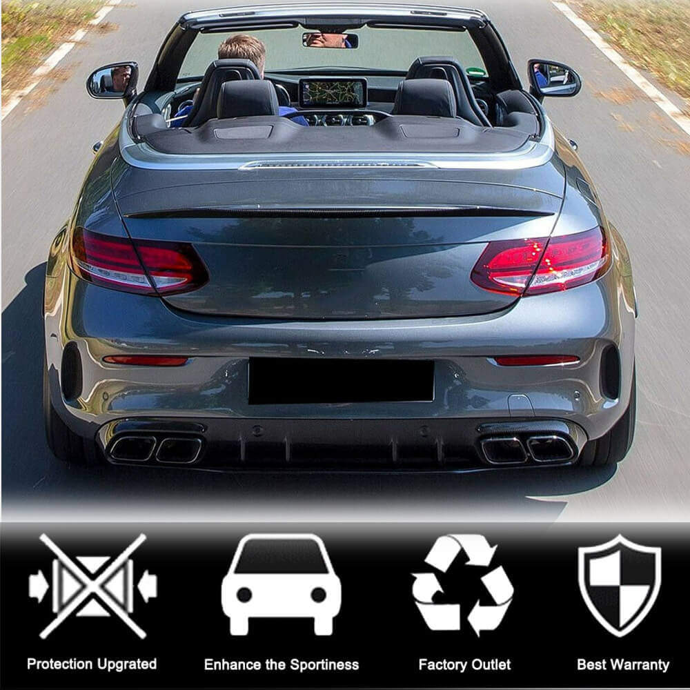 Mercedes Benz (W205) A205 Convertible 2015-2021 Rear Trunk Spoiler Carbon Fiber/FRP-Ahacarbon