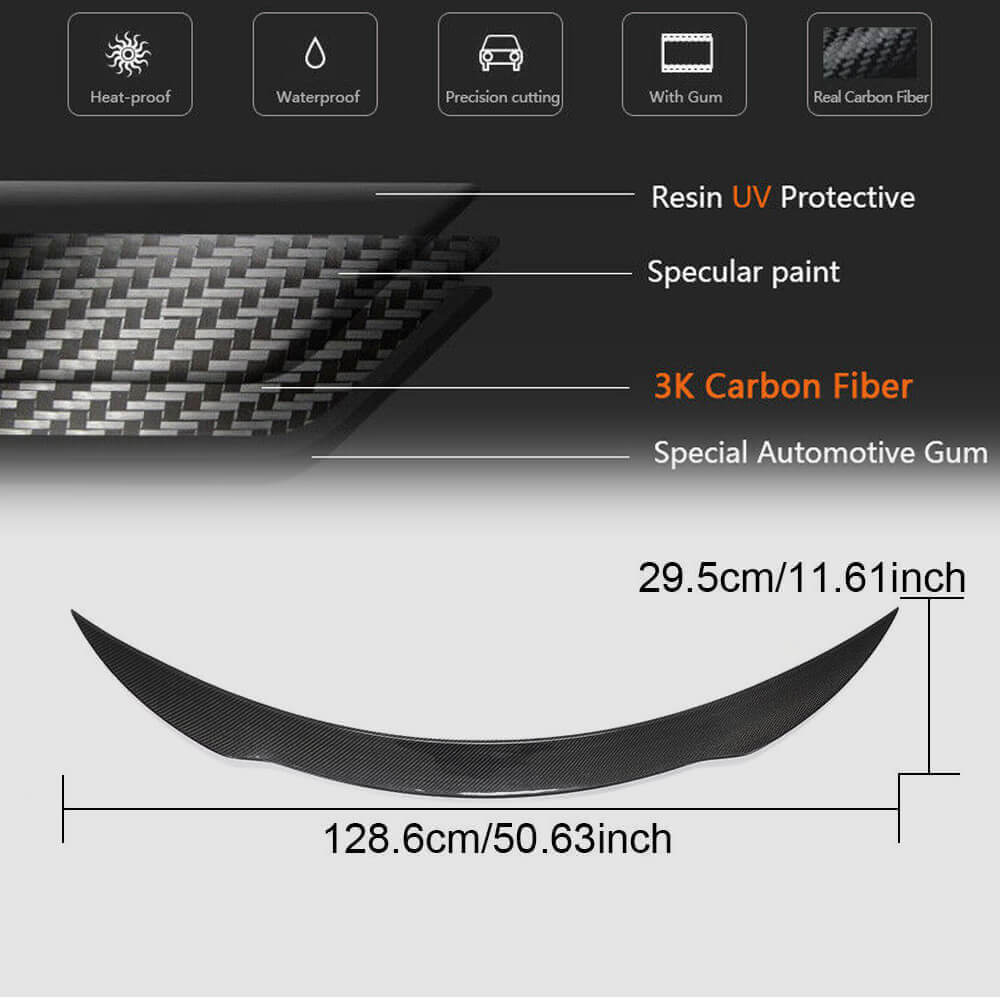Mercedes Benz (W205) A205 Convertible 2015-2021 Rear Trunk Spoiler Carbon Fiber/FRP-Ahacarbon
