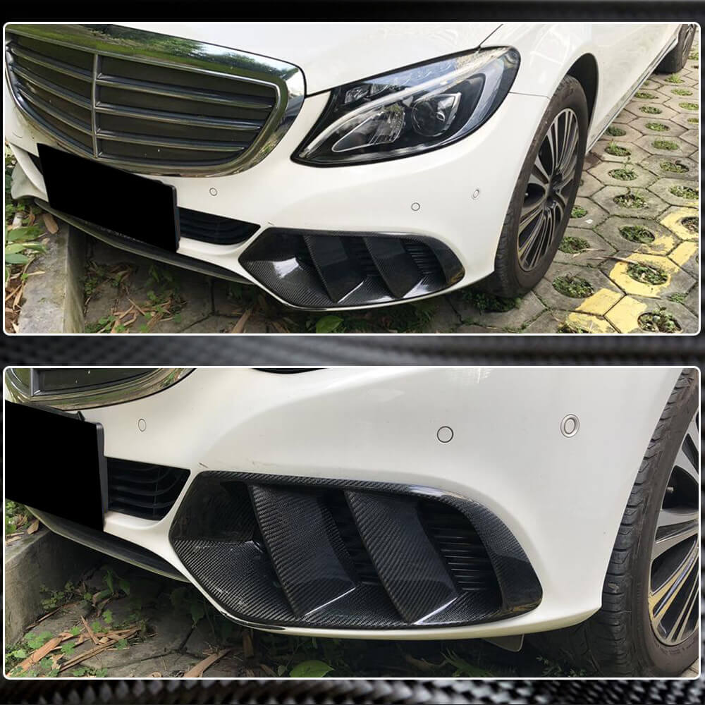 Mercedes Benz W205 Base Pre-facelift 2015-2019 Fog Light Covers Carbon Fiber/FRP-Ahacarbon