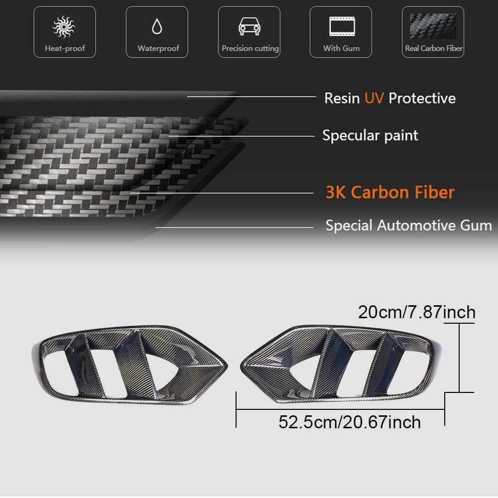 Mercedes Benz W205 Base Pre-facelift 2015-2019 Fog Light Covers Carbon Fiber/FRP-Ahacarbon