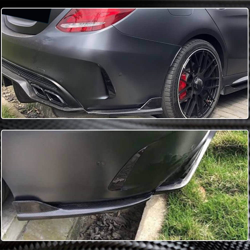 Mercedes Benz W205 Sport C43 C63 C450 AMG Pre-facelift 2015-2019 Rear Bumper Splitters Carbon Fiber-Ahacarbon
