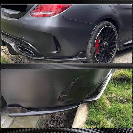 Mercedes Benz W205 Sport C43 C63 C450 AMG Pre-facelift 2015-2019 Rear Bumper Splitters Carbon Fiber-Ahacarbon