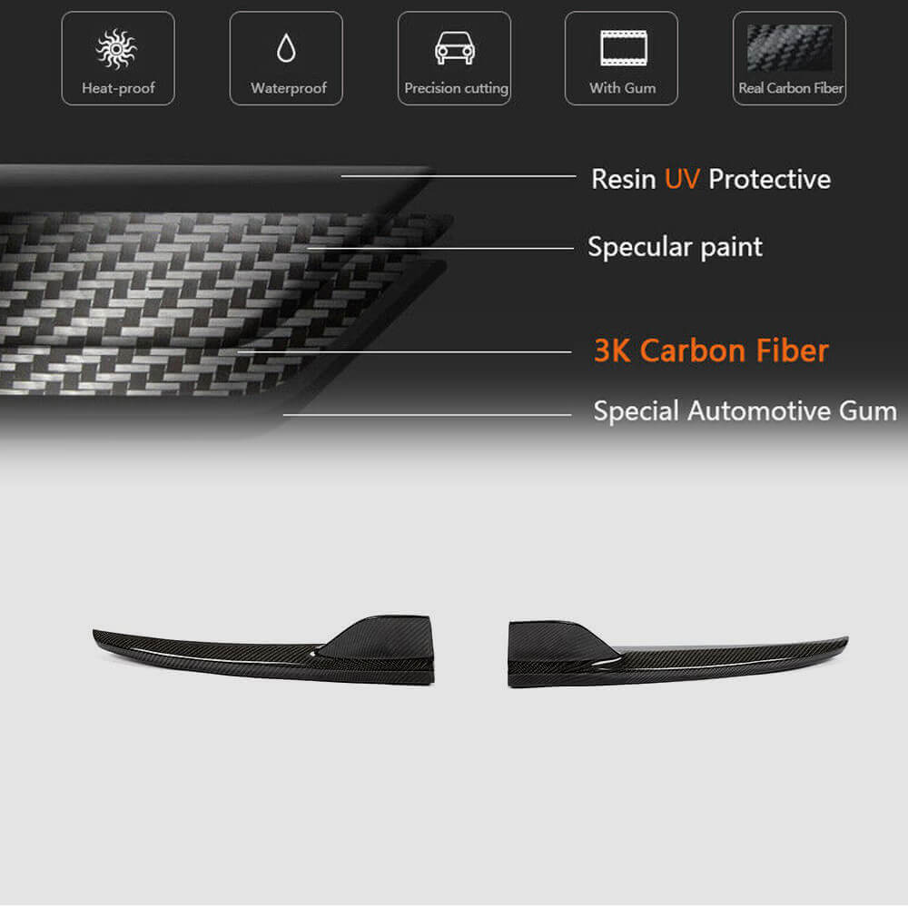 Mercedes Benz W205 Sport C43 C63 C450 AMG Pre-facelift 2015-2019 Rear Bumper Splitters Carbon Fiber-Ahacarbon