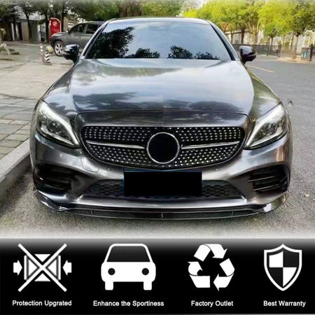 Mercedes Benz W205 C205 A205 C200 C300 Sport Facelift 2019-2021 Front Bumper Lip Carbon Fiber-Ahacarbon