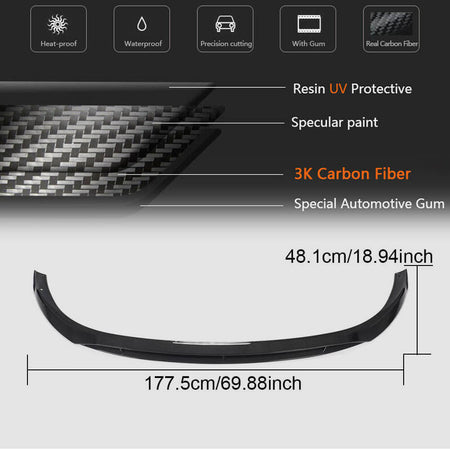 Mercedes Benz W205 C205 A205 C43 AMG Facelift 2019-2021 Front Bumper Lip Carbon Fiber-Ahacarbon